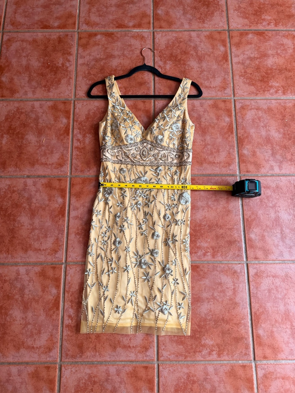 vintage Sue Wong "Nocturne" hand-beaded silk midi dress Sz 4 - Picture 13 of 16